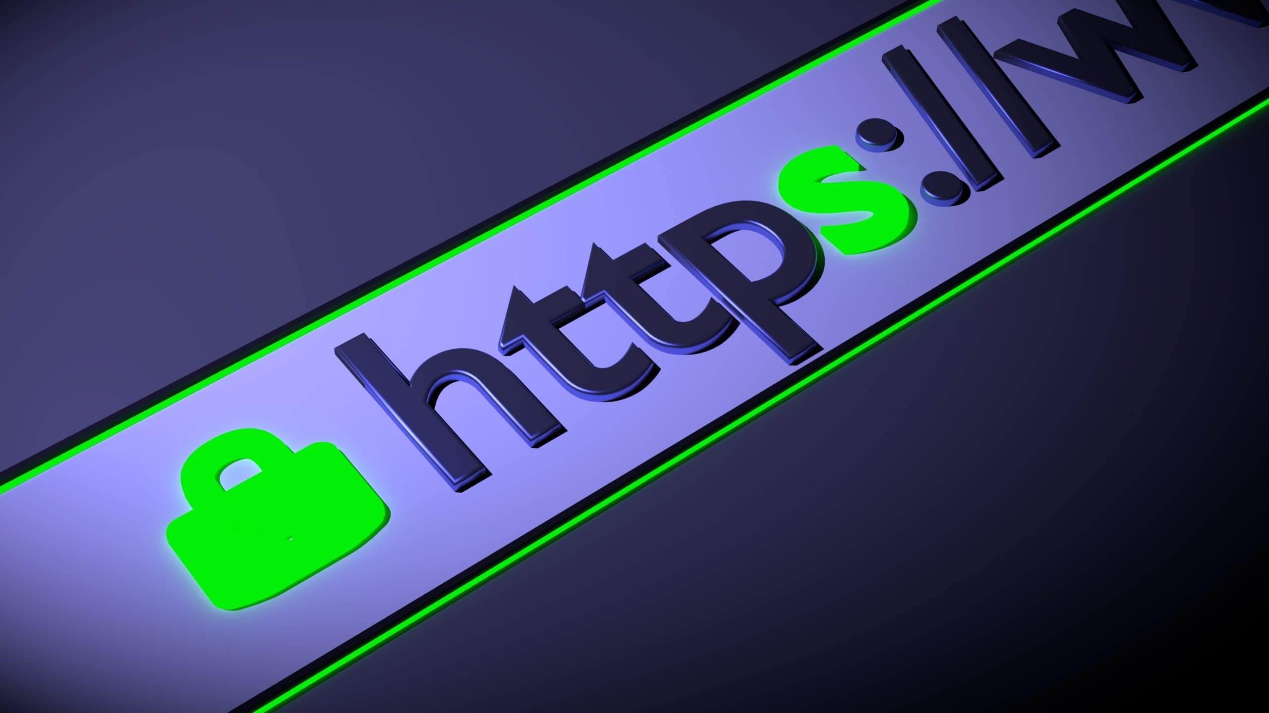 Secure https internet connection dark browser bar