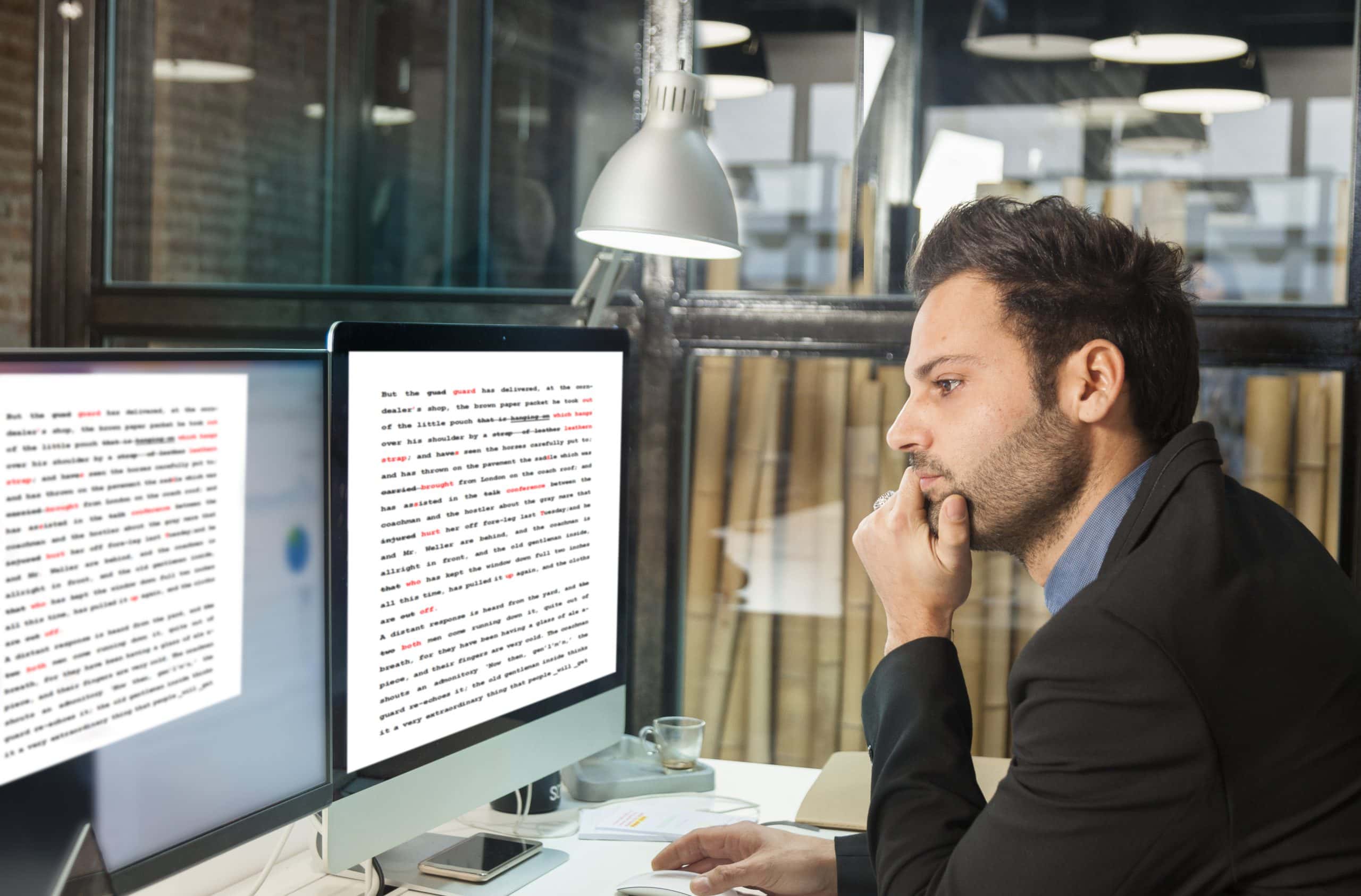 Businessman using computer