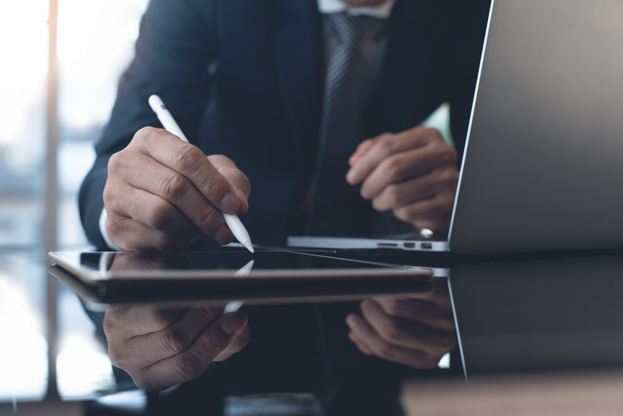 Businessman working in modern office